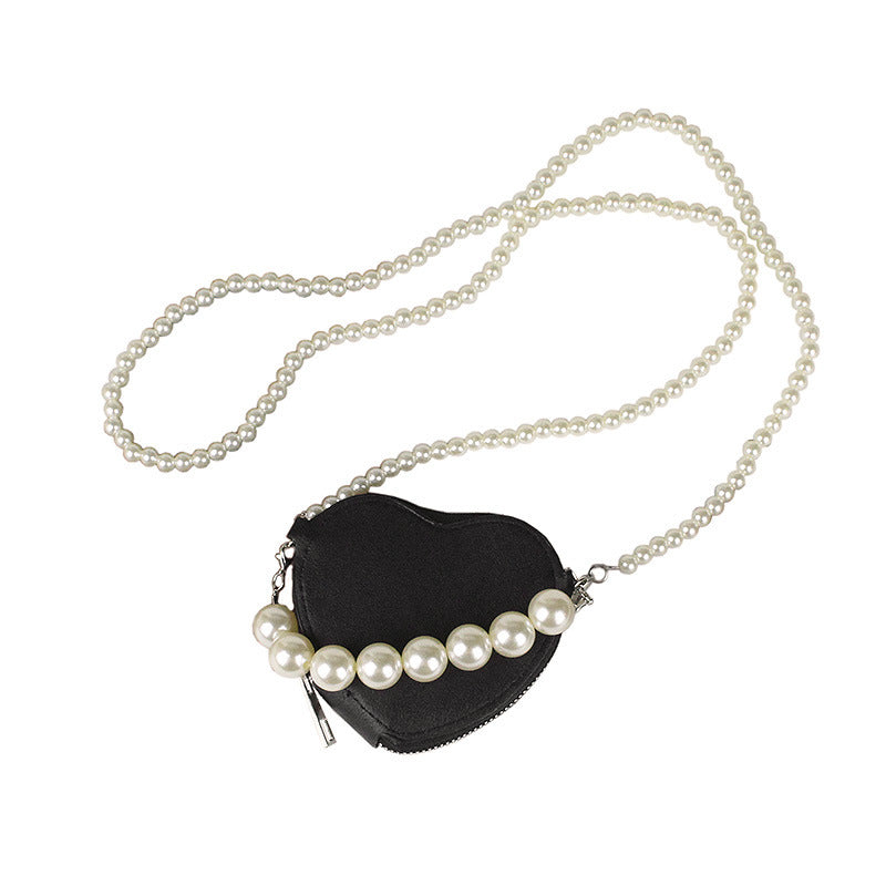 Bolso al por mayor de la forma del corazón de la cadena de la perla de la PU