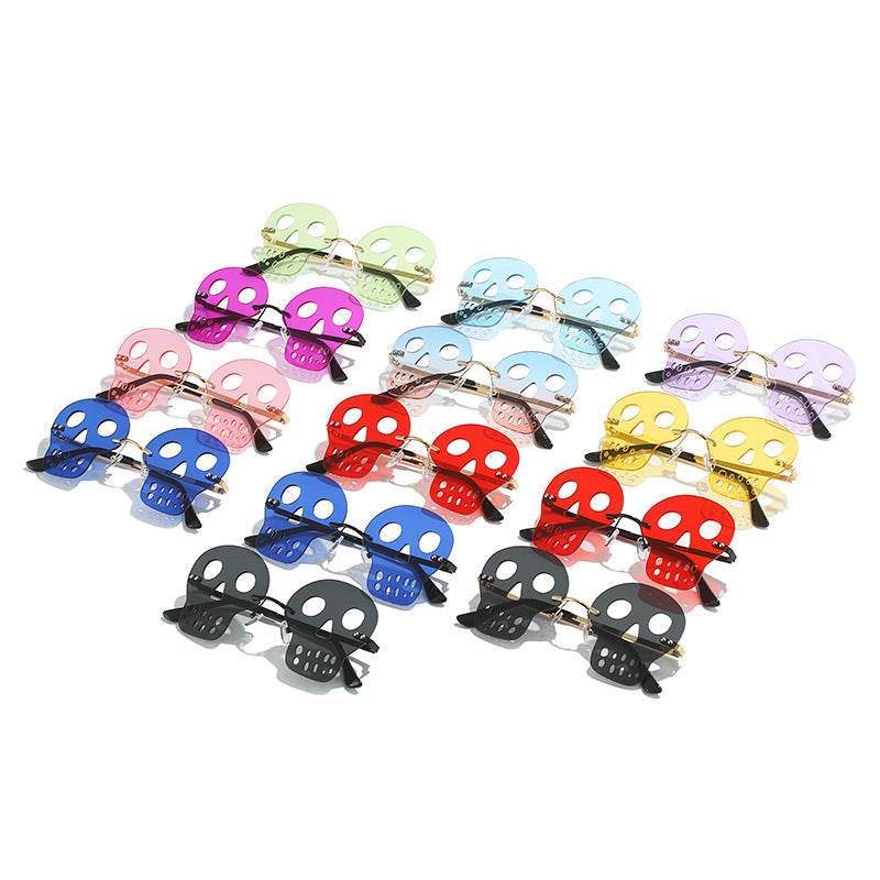 Wholesale Frameless Skull PC Sunglasses
