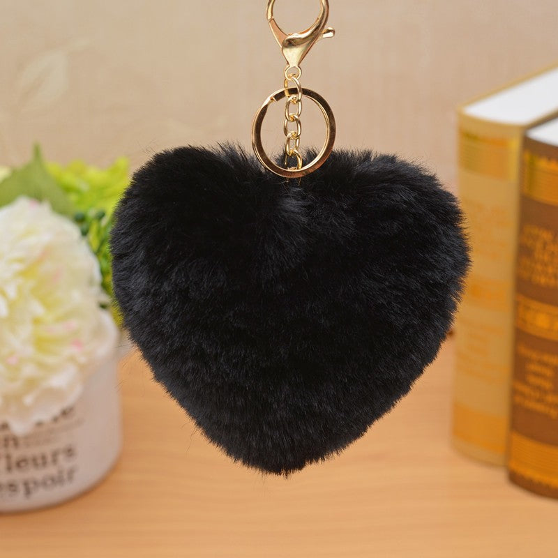 Wholesale Butterfly Heart-shaped Fur Ball Keychain Plush