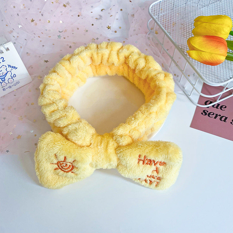 Wholesale Fabric Embroidery Bow Tie Hair Hoop