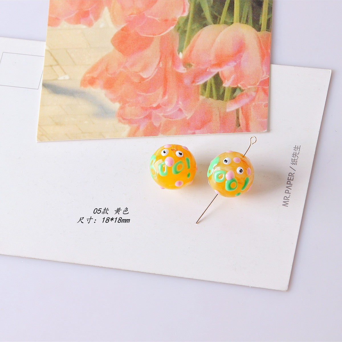 Wholesale 18*18MM Transparent Smudged Acrylic String Beads