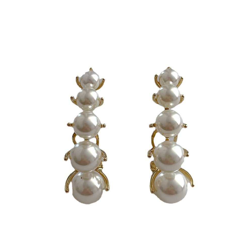 Wholesale French Vintage Imitation Pearl Clip/cuff Earrings