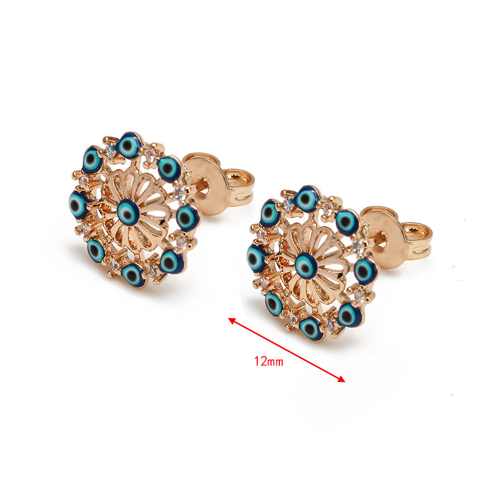 Pendientes De Cobre De Ojo De Diablo Chapado En Oro al por mayor