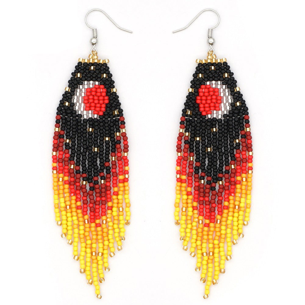 Wholesale Jewelry Ethnic Eyes Rice Beads Earrings