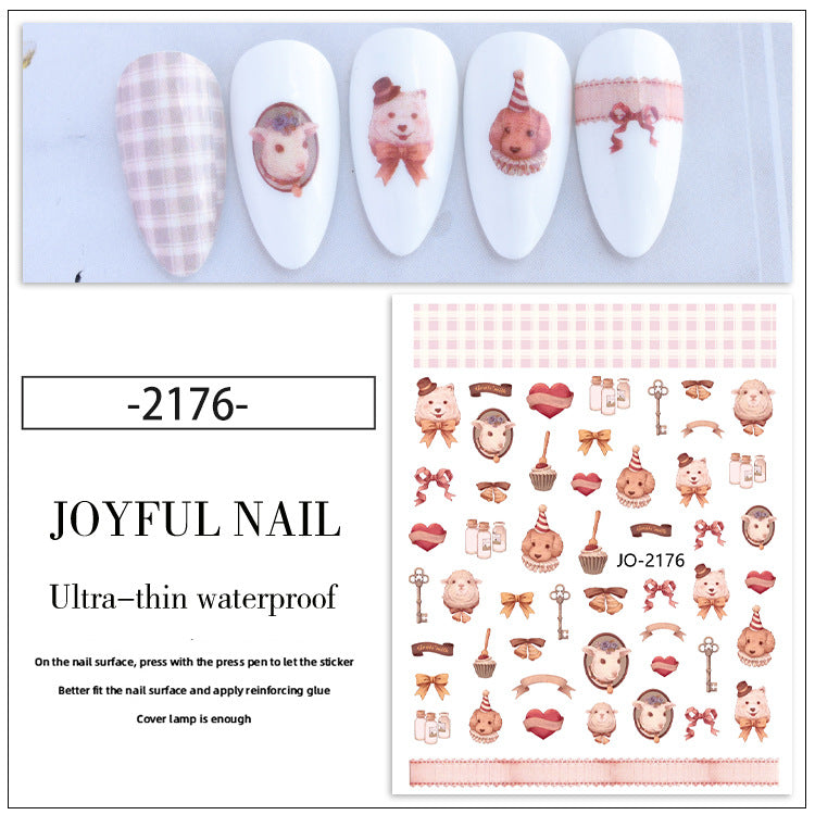 Calcomanías de uñas de pintura de tinta de estilo nacional de conejo de resina al por mayor