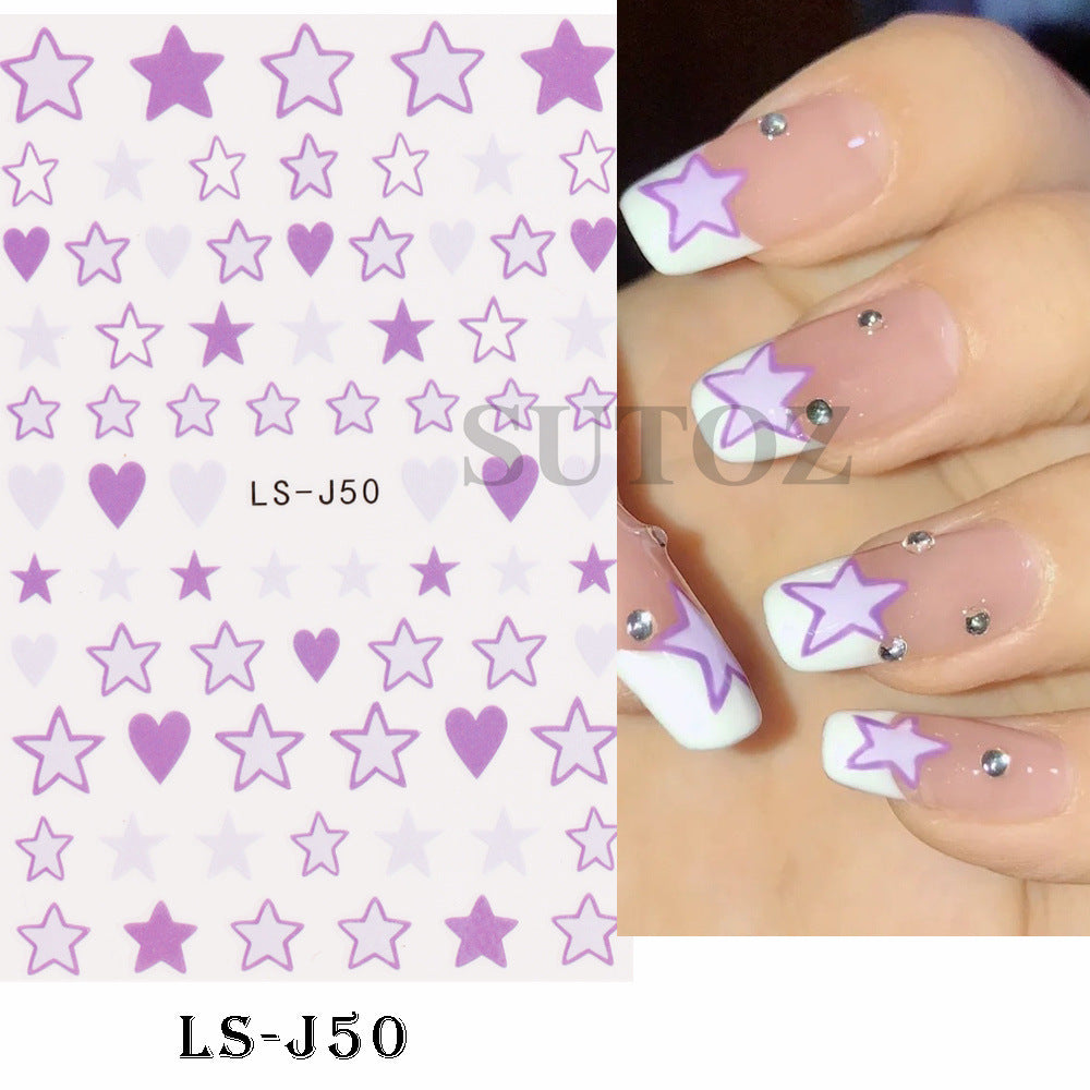 Wholesale Pentagram Love Plastic Nail Stickers