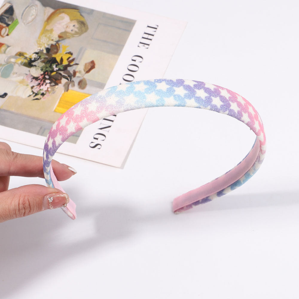 Wholesale Glitter Gradient Color Kids Cloth Headband