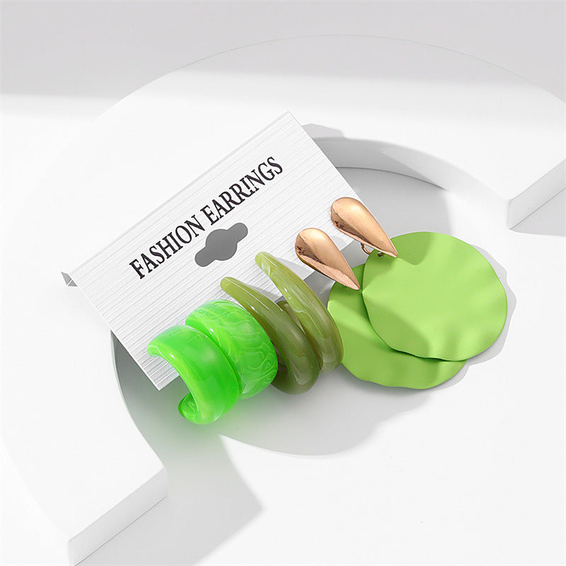 Wholesale Solid Color Flower Acrylic Earrings Set