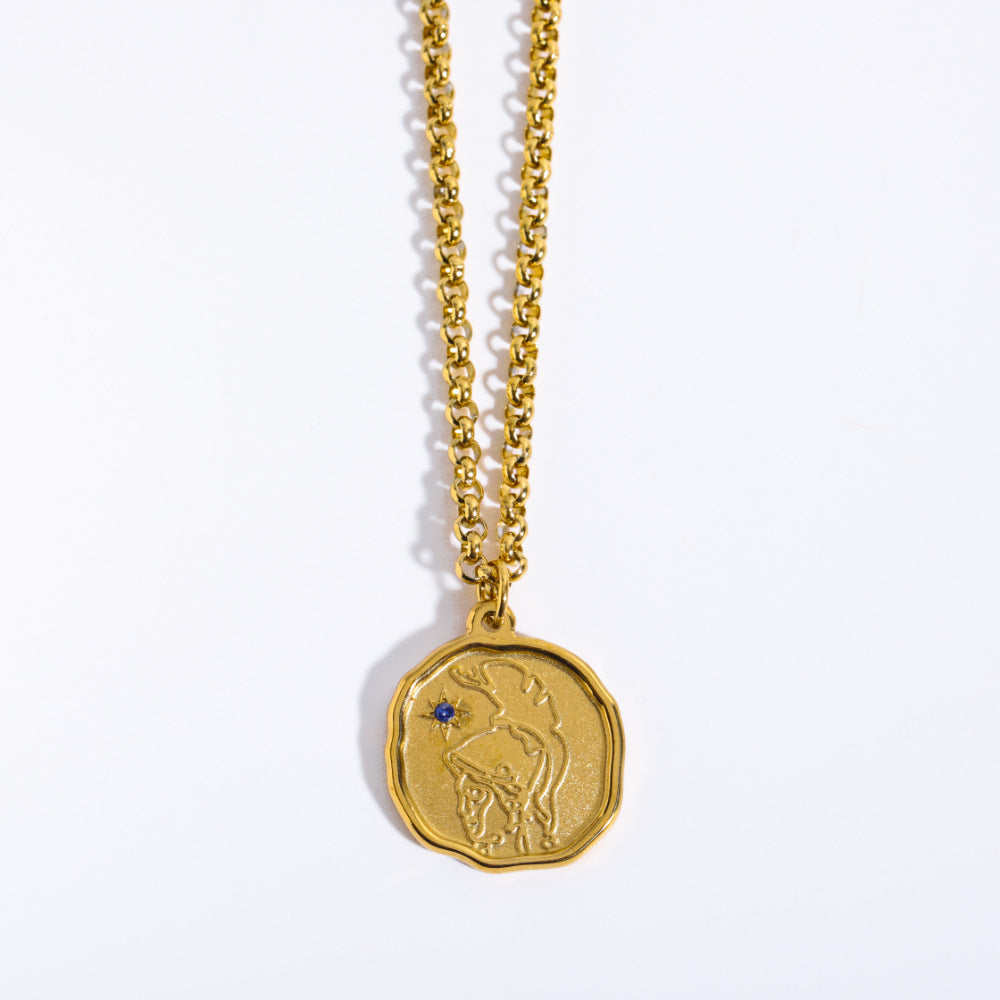 Wholesale God Athena Medusa Pendant Stainless Steel Sweater Chain