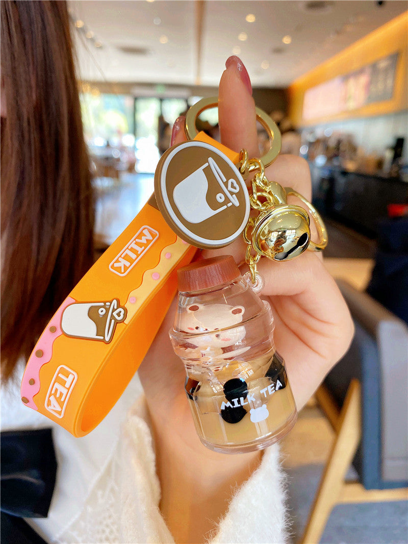 Wholesale Liquid Quicksand Floating Bottle Acrylic Keychain