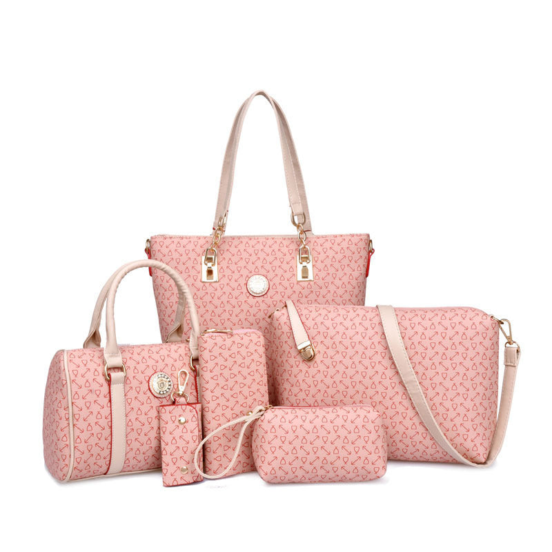 Wholesale PU Bone Pattern Printing Shoulder Bag Six-piece Set