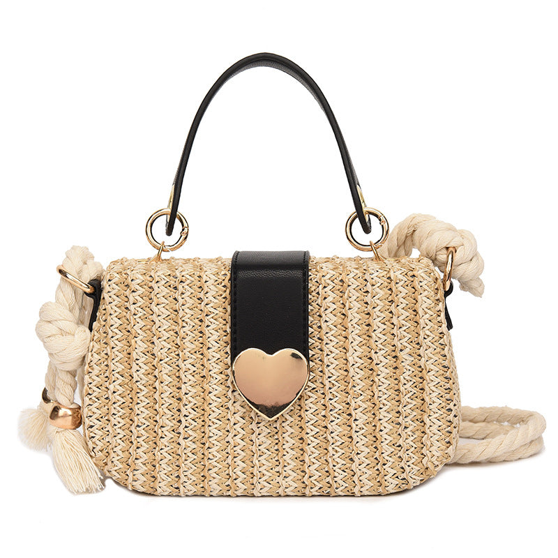 Venta al por mayor Bolsas cuadradas pequeñas tejidas de paja de un solo hombro