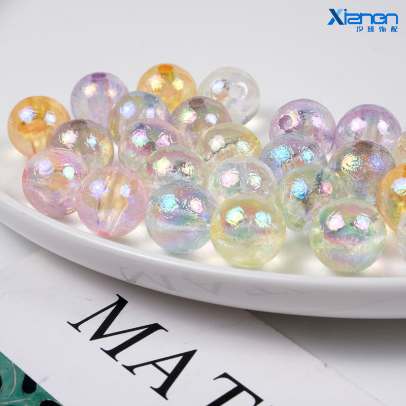 Venta al por mayor, 100 Uds., cuentas acrílicas coloridas de glaciar, 16mm