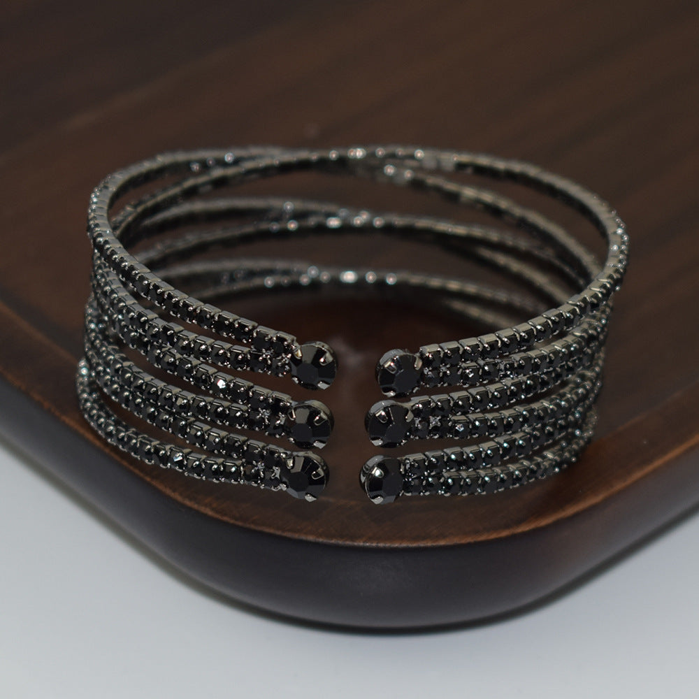 Conjunto De Pulsera En Capas De Diamantes De Imitación De Cristal al por mayor