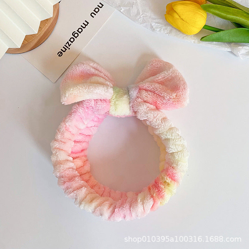 Wholesale Fabric Tie Dyed Bow Tie Hair Hoop