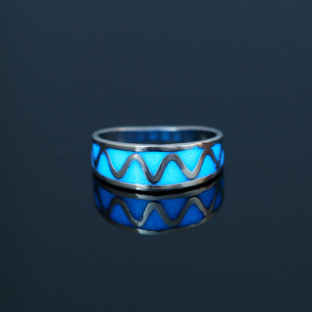 Venta al por mayor Anillos luminosos de mariposa de corazón de acero inoxidable