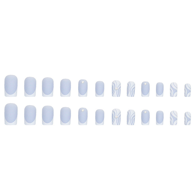 Uñas postizas mate cuadradas de plástico azul claro al por mayor