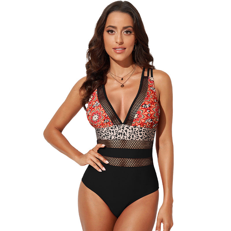 Wholesale One Piece High Waist With Chest Pad Polyester Swimwear