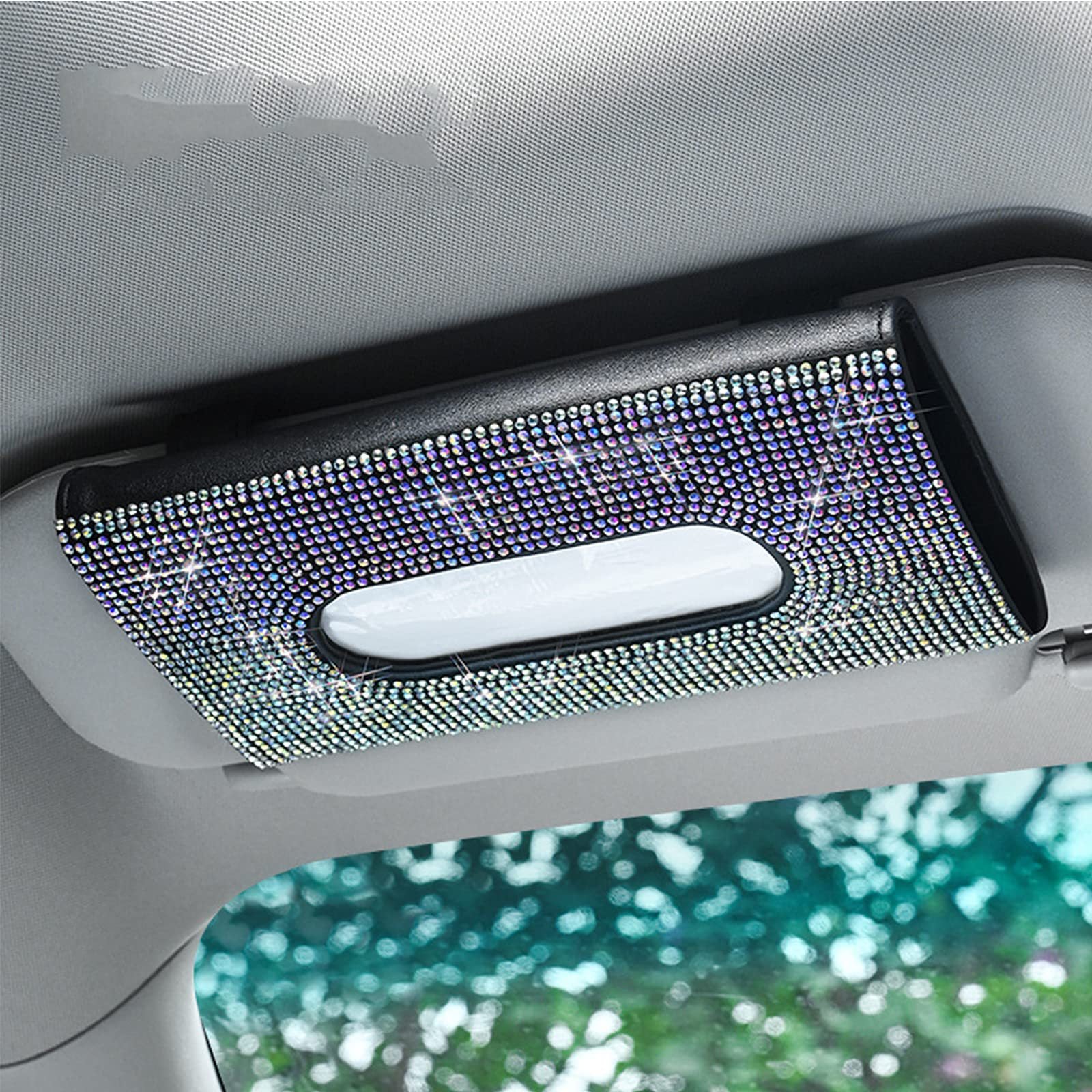 Wholesale Car Hanging Cross Tissue Box With Diamonds