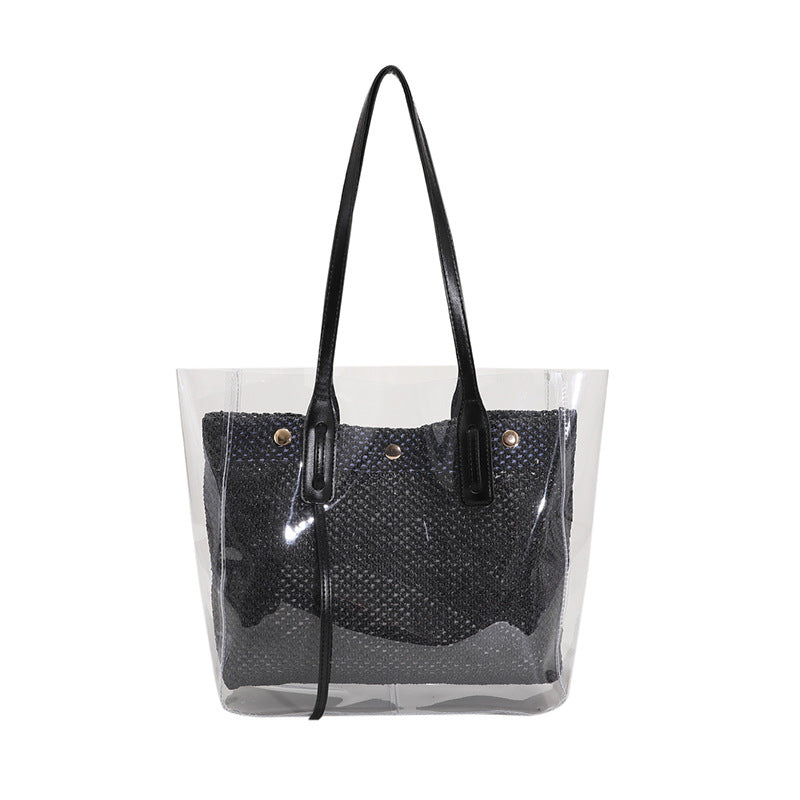 Bolsa portátil transparente de PVC al por mayor