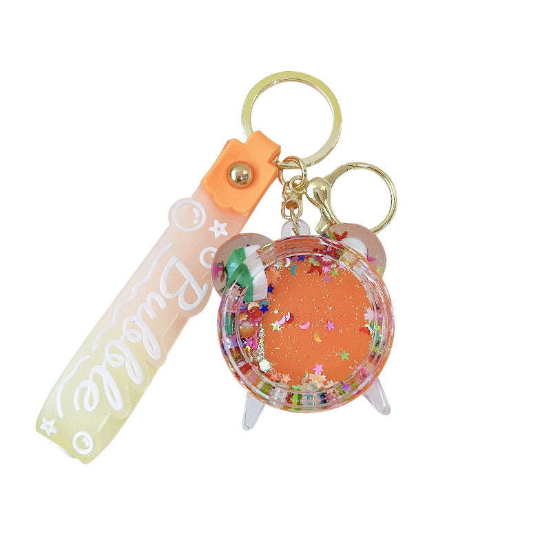 Wholesale Acrylic Into Oil Liquid Milk Tea Cup Mahjong Keychain