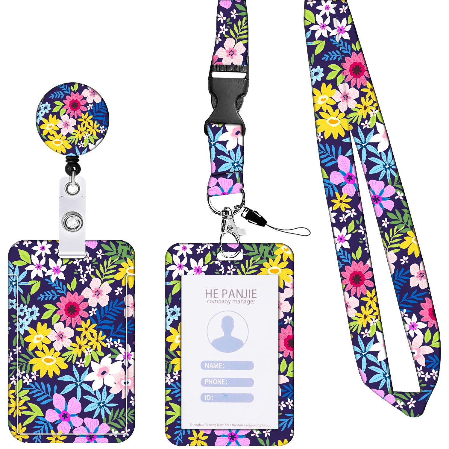 Wholesale Badge Reels ABS Rainbow Flower Butterfly Card Holder Retractable Keychain