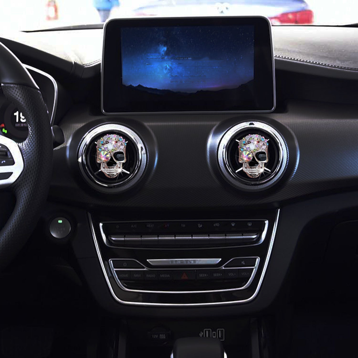 Wholesale Colored Diamond Retro Skull Car Perfume For Car