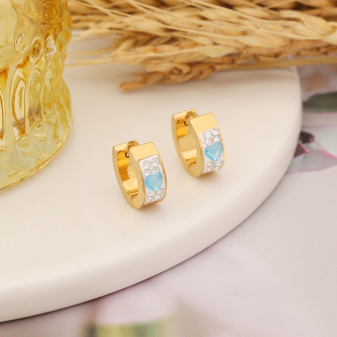 Wholesale Clay Heart Stainless Steel Earrings