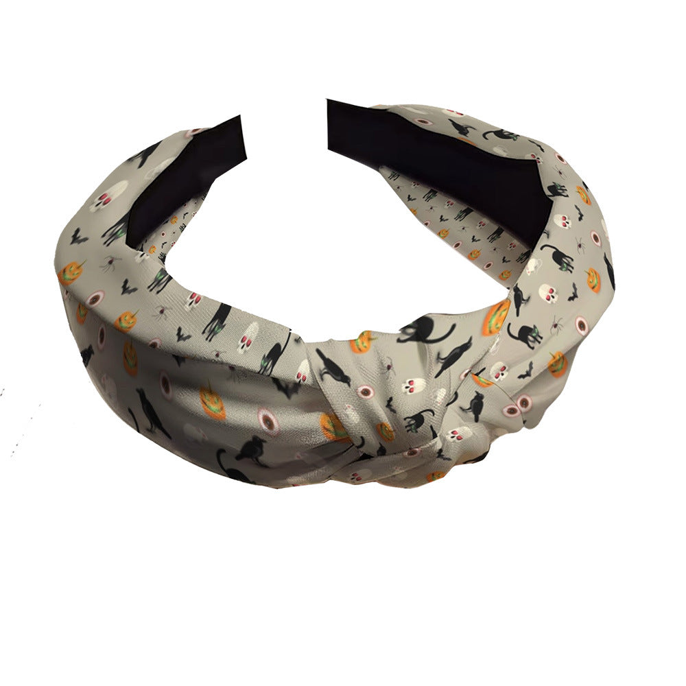 Wholesale Halloween Printed Knotted Fabric Headband