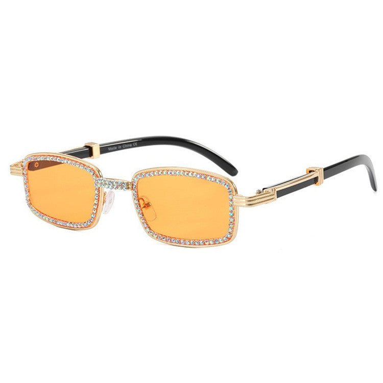 Wholesale PC Small Square Frame with Diamond Unisex Sunglasses
