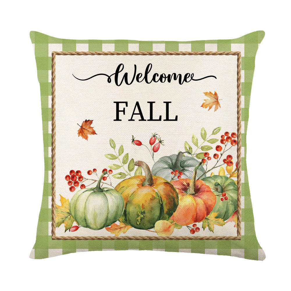 Wholesale Thanksgiving Throw Pillow Cover Linen Maple Leaf Printing Home Pillow Cushion Cover