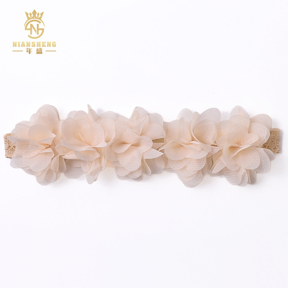 Venta al por mayor Horquilla de flor de cabeza de bebé de tela