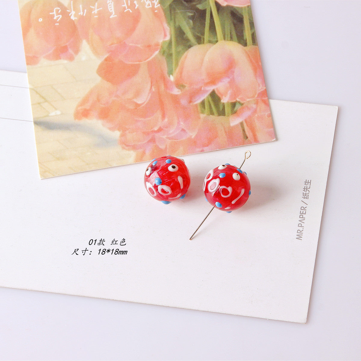 Wholesale 18*18MM Transparent Smudged Acrylic String Beads