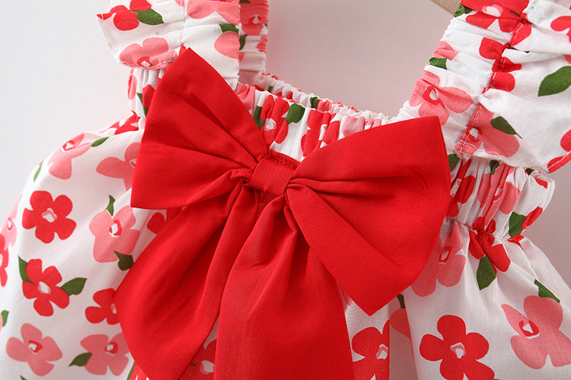 Wholesale Girls Bow Cotton Baby Clothes Set