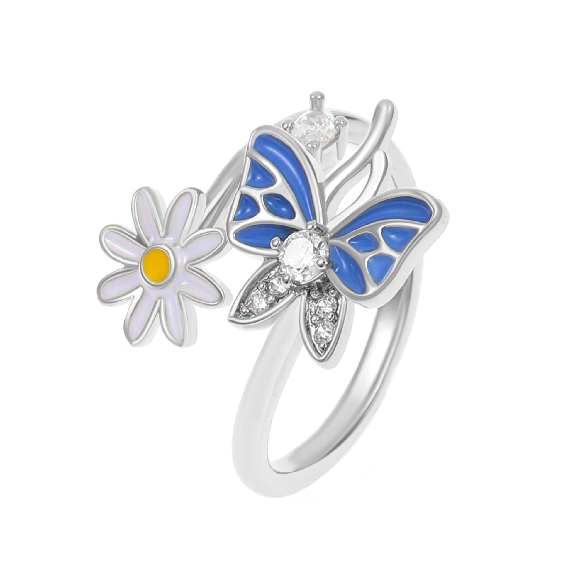 Wholesale Vintage Flower Butterfly Copper Rings