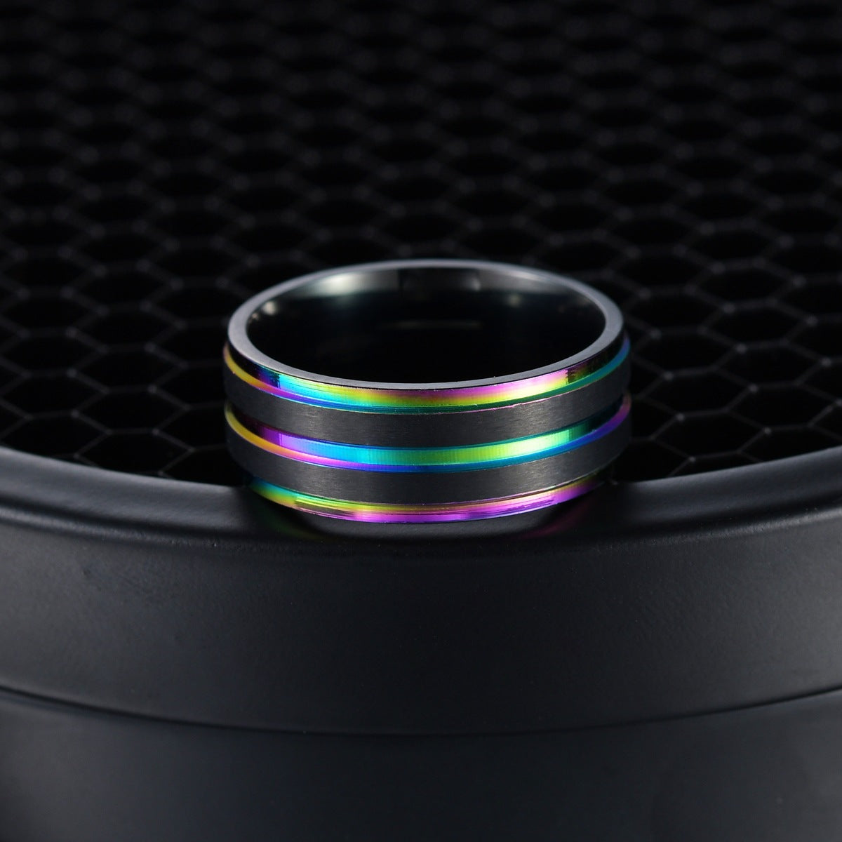Wholesale Stainless Steel Iridescent Men's Rings