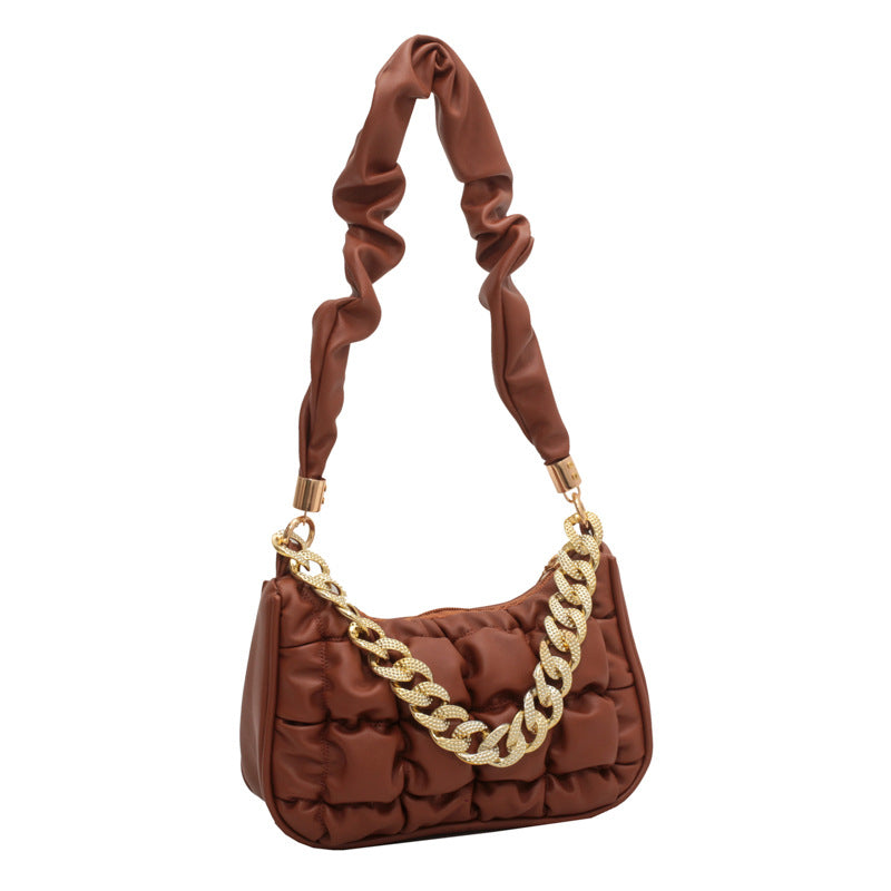 Wholesale Pleated Chain PU Shoulder Bag