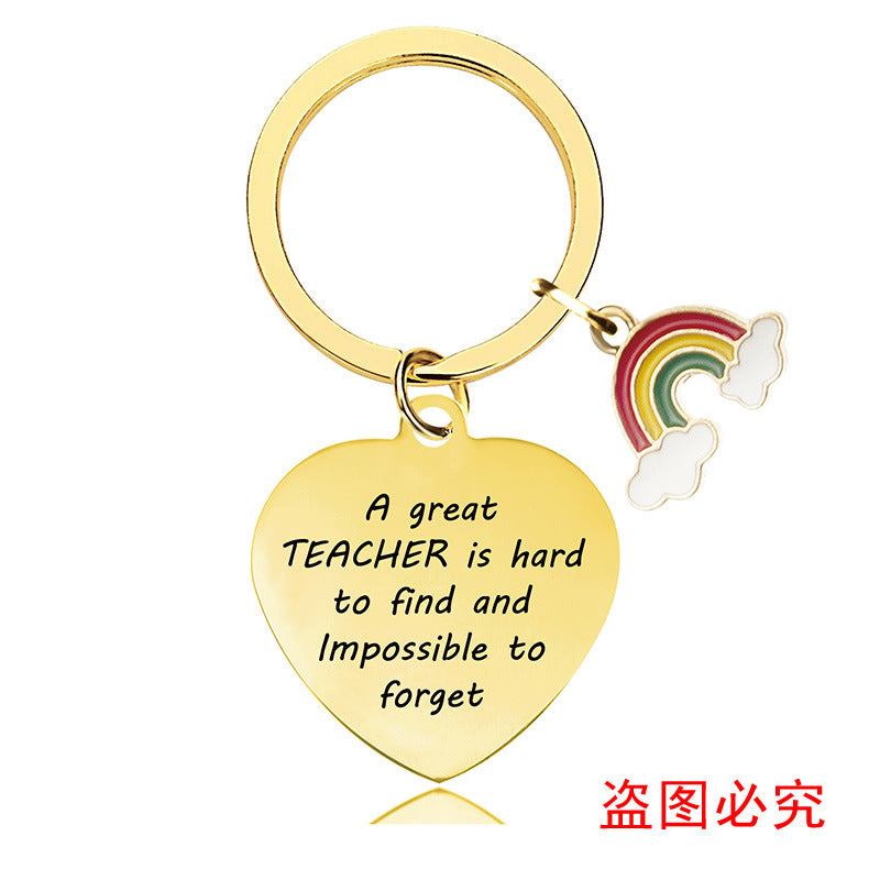 Wholesale Teacher's Day Stainless Steel Keychain Thanksgiving