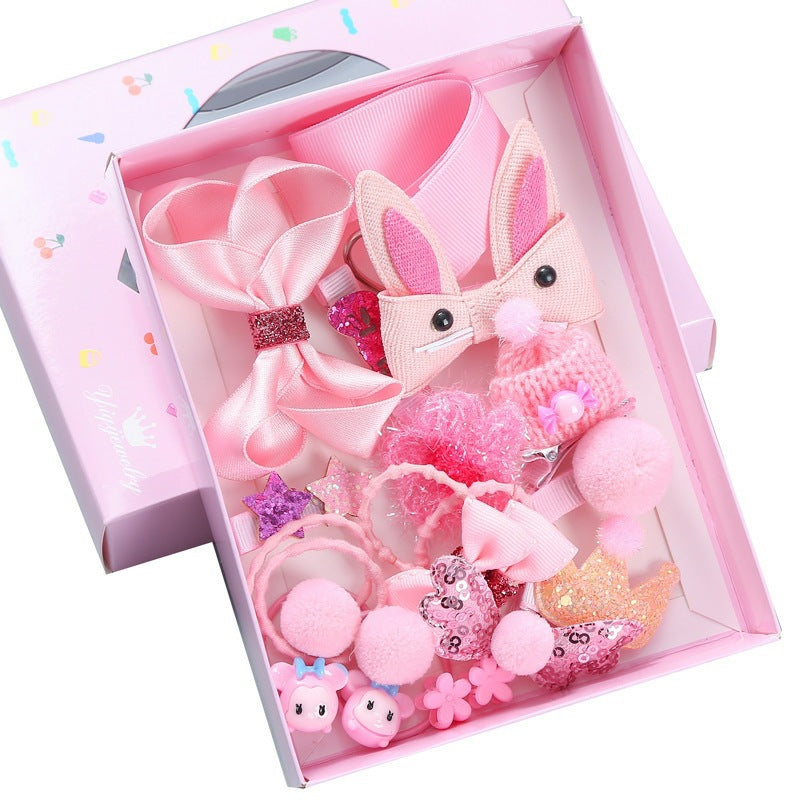 Wholesale 18-piece Set of Cute Fabric Hair Clips for Children