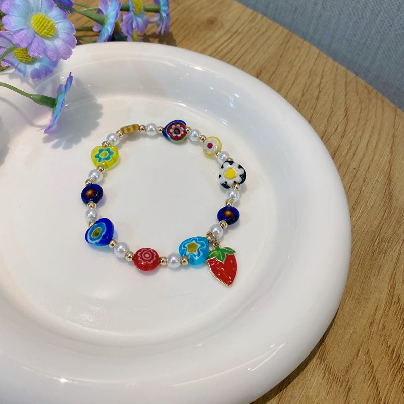 Wholesale Vintage Flower Fruit Plastic Beaded Bracelets