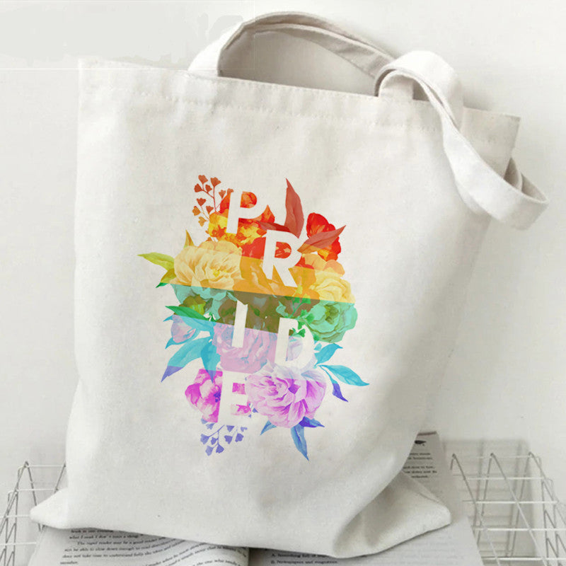 Wholesale Lgbt Love is Loves Rainbow Print Canvas Bag