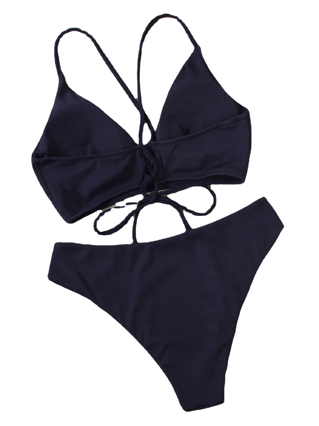 Traje de baño de poliéster de tela de tira de agujero pequeño al por mayor