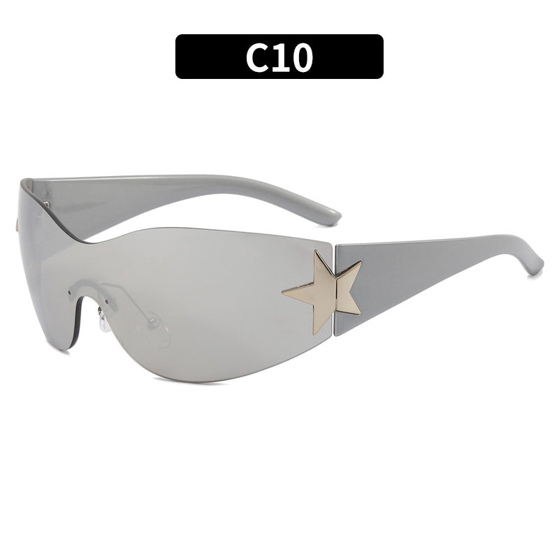 Wholesale PC All-in-one Frameless Five-pointed Star Sunglasses