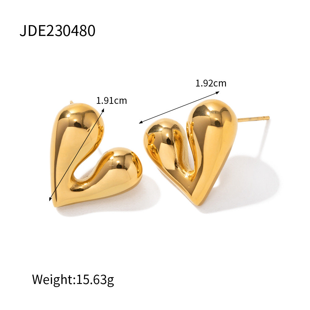 Wholesale Heart-shaped Stainless Steel Earrings