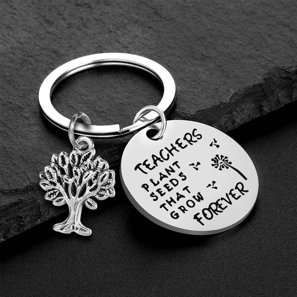Wholesale Teacher's Day Stainless Steel Keychain Thanksgiving