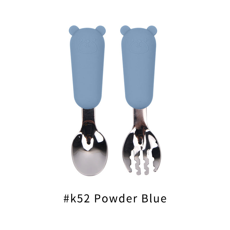 Wholesale Baby Stainless Steel Fork Spoon Set Baby Supplies