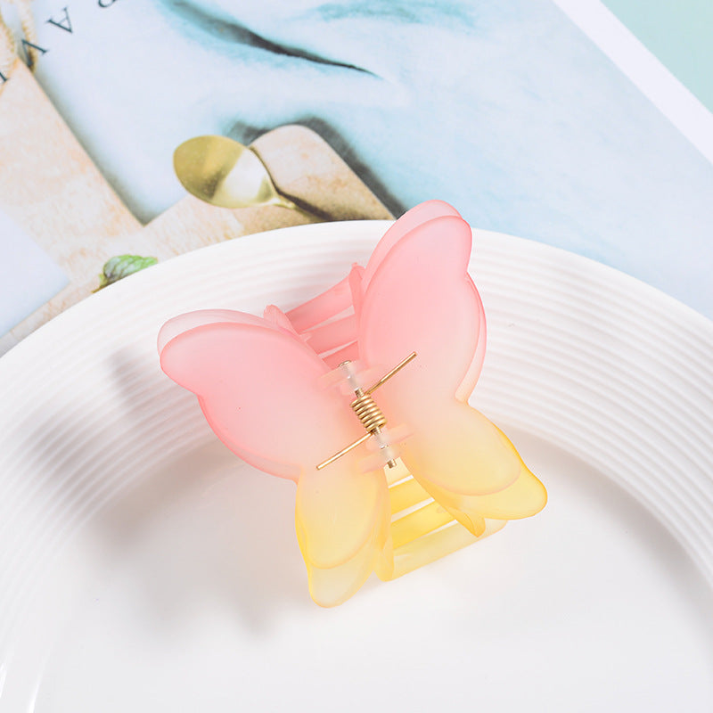 Wholesale Butterfly Gradient Matte Resin Hair Clips