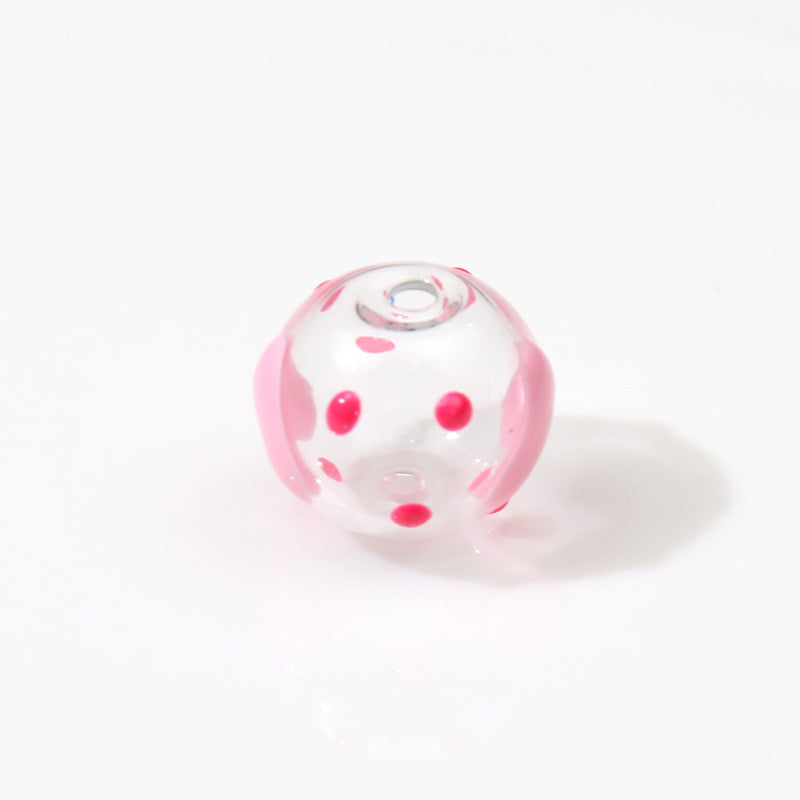 Accesorios de joyería de vidrio hueco pintado a mano al por mayor cuentas