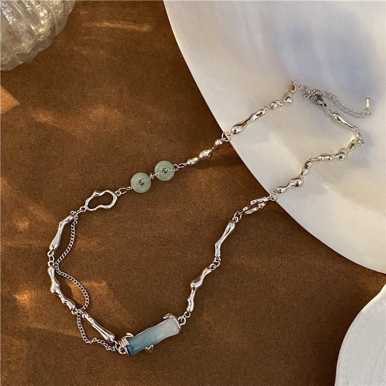 Wholesale Slub Tassels Jade Alloy Necklaces