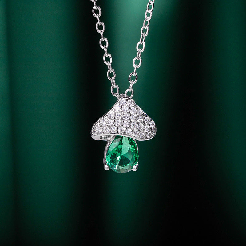 Wholesale Copper Mushroom Crystal Pendant Necklace